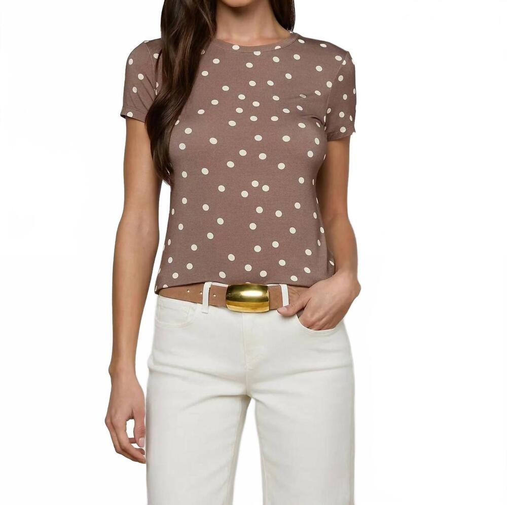 NEW L'AGENCE ressi fitted tee in cardamom brown